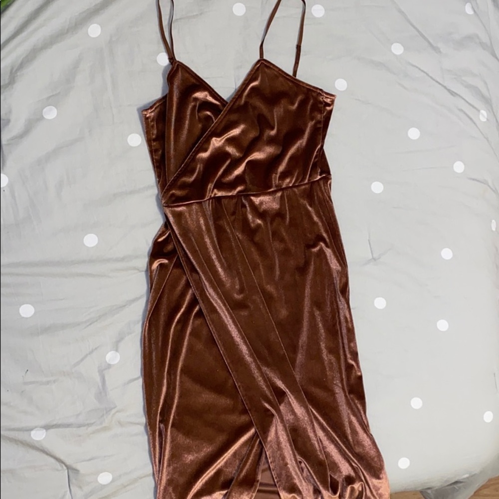 Rusty Rose Velvet Dress